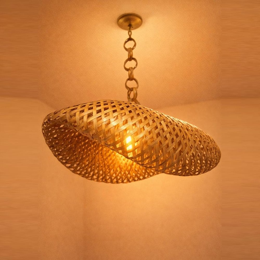 Handcrafted Bamboo Wave Pendant Lamp